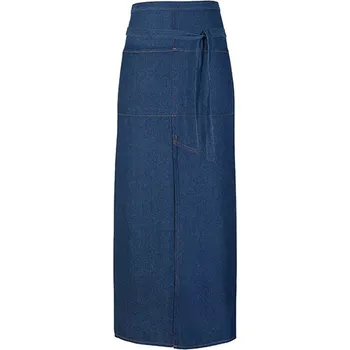 Pracovní zástěra Link Kitchen Wear Jeans Bistro Zástěra S Splitem Barva: denim, Velikost: 100 x 100 cm G_X992