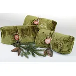 Sleep-well Deka z mikroflanelu Sleep-well ® KHAKI -150x200cm, výšivka PRO MYSLIVCE - MEDVĚD