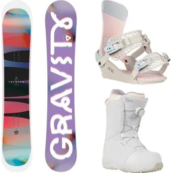 Snowboard Gravity Trinity 25/26 dámský snowboard + Gravity Fenix candy vázání + Gravity Aura Atop white obuv 144 cm + L (EU 41,5-43) + DÁREK + Doprava ZDARMA