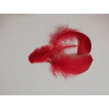 Pštrosí peří 6-11 cm, balíček 20 ks - tmavě červená