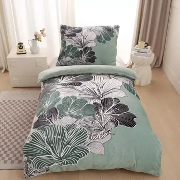 Povlečení Novinka 2025! Luxusní ložní souprava mikroplyš s 3D efektem – 70×90 / 140×200 cm - AWA ZELENÁ