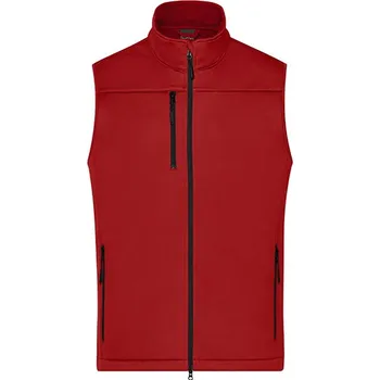 Pánská vesta James&Nicholson Pánská softshellová vesta a Barva: red, Velikost: M G_JN1170