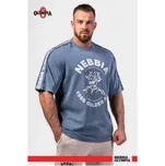 NEBBIA Washed oversized tričko GOLDEN AGE 790 blue XXXL; Modrá triko