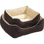 Pelíšek pro psa Hunter White Dots hnědý, Velikost 50
