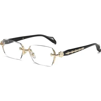 Brýlová obroučka Retro bezrámové brýle proti modrému světlu - Zlaté