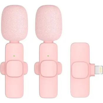 Mikrofon MG | MG K1 Wind bezdrátový lavalier mikrofon Lightning 2ks, růžový