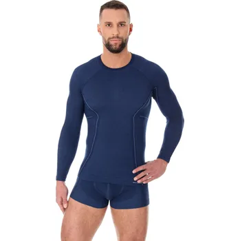 Termo triko merino Brubeck LS 12820 Velikost: L tmavě modrá