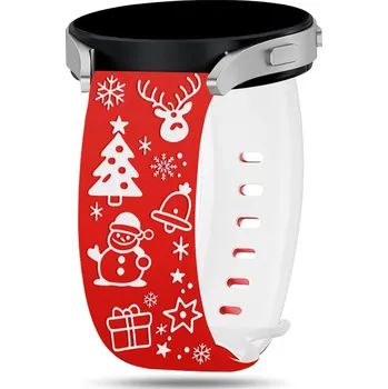 Řemínek na hodinky Gravírovaný vánoční řemínek 20mm Barva: Červeno-Bílý