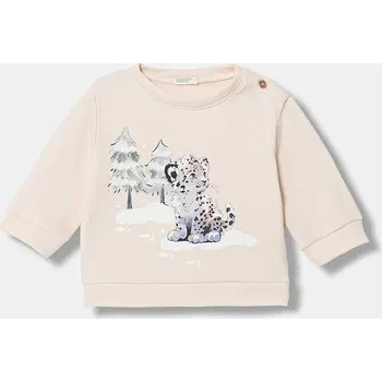 Kojenecká mikina United Colors of Benetton růžová barva, vzorovaná, 39M2A106Q 39M2A106Q.W.Seasonal 03X, vel. 82