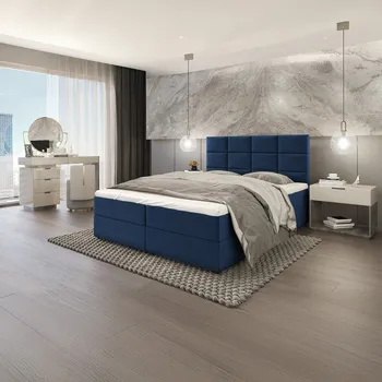 Postel SFAB Kontinentální čalouněná postel MERCURY (140x200 cm) Barva látky: Modrá (Riviera 81)