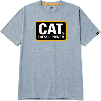 Pánské tričko Caterpillar pánské bavlněné vzdušné triko Diesel Power šedé s potiskem M