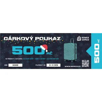 Voucher na nákup cestovních kufrů na Sapelo.cz Hodnota: 500 Kč