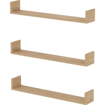 police Sada 3 nástěnných polic HALYOR 90 cm, dub safírový + vyzvednutí ZDARMA