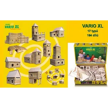 ostatní stavebnice Dřevěná stavebnice - Stavebnice XL (Dřevěná stavebnice WALACHIA - Stavebnice XL; 184 dílků)