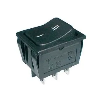 vypínač Přepínač kolébkový 2pol./6pin ON-ON 250V/15A černý