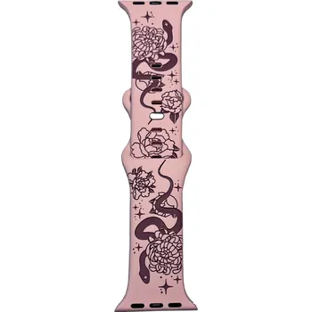 Chytré hodinky Gravírovaný řemínek had pro Apple Watch 38/40/41/42(S10)mm Barva: Růžovo-fialový