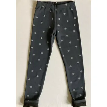 Topo dívčí zateplené legíny tmavě šedé s hvězdami