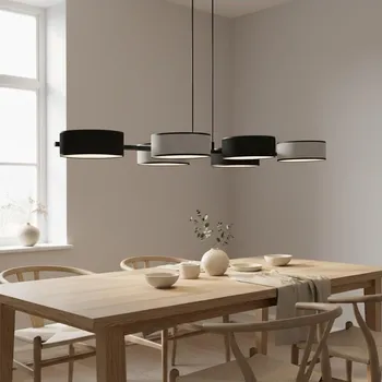 Lustr na lanku DRUMZ 6xE14/10W/230V černá/šedá