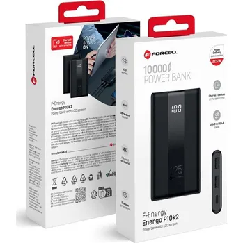 Powerbanka FORCELL F-ENERGY P10K2 Energo powerbank PD QC3.0 3A 22,5W 10000 mAh černá