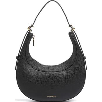 Kabelka Coccinelle malá kožená kabelka přes rameno černá + doprava zdarma