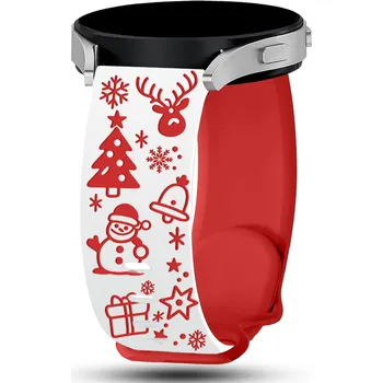 Řemínek na hodinky Gravírovaný vánoční řemínek 22mm Barva: Bílo-Červený