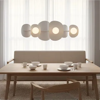 Lustr na lanku ELEMENTI 6xG9/8W/230V bílá