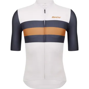 cyklistický dres Dres SANTINI Eco Sleek New Bengal White - L