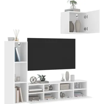 Obývací stěna vidaXL 4dílná obývací stěna kompozitní dřevo [3216500] Barva: Bílá