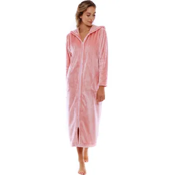 Dámský župan dámský župan Siena s kapucí na zip S Růžová perla