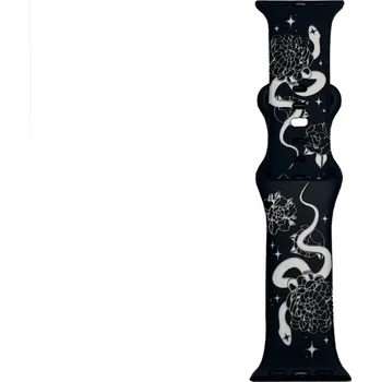 Řemínek na hodinky Gravírovaný řemínek had pro Apple Watch 42/44/45/46/49mm Barva: Černo-béžový