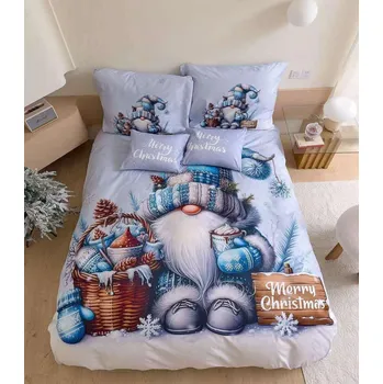 Povlečení 7-dílné vánoční povlečení Skřítek modrý