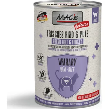Krmivo pro kočku 24x400g MAC's CAT Vetcare Urinary hovězí a krůtí vlhké krmivo kočka