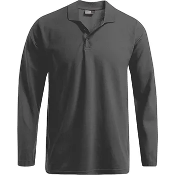Pánské tričko Promodoro Pánské Heavy Polo s dlouhým rukávem Barva: Steel Gray, Velikost: 3XL G_E4600