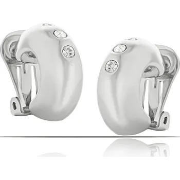 Náušnice Půlkruhové klipsové náušnice s krystaly Preciosa z kolekce Classic Colibra – postříbřené