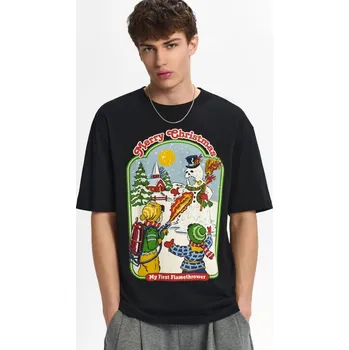 Vánoční tričko Steven Rhodes My First Flamethrower - XS - House - černá - 201HW-99X