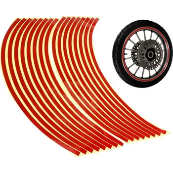 Reflexní nálepky na kola automobilů nebo motocyklů - sada 16ks STŘÍBRNÁ