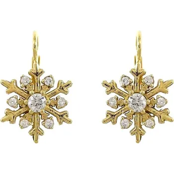 Náušnice Stříbrné náušnice pozlacené vločky