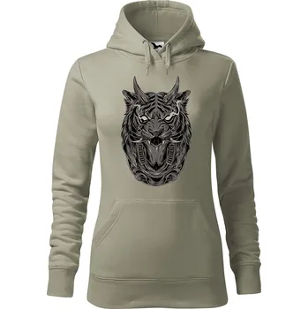 Pánská mikina Dámská mikina Tygr robot Velikost (žena): S, Vyberte barvu: Světlá khaki