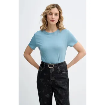 Bavlněné tričko Sisley dámské, béžová barva, 3I1XL101S 05B, vel. XS