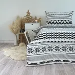 Ložní povlečení mikroflanel 140x200 + 90x70 - FLAKE GREY - ZIP