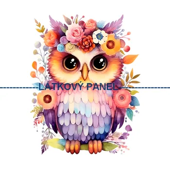 Látkový panel - Sovička - PT-51 Velikost: 15x15cm, Materiál: Teplákovina nepočesaná