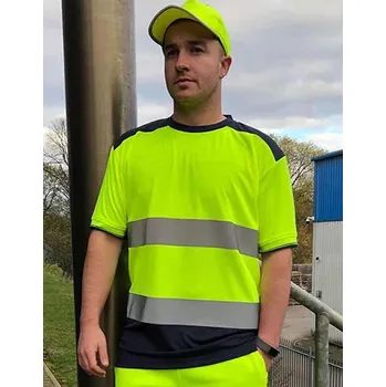 Pánské tričko YOKO Hi-Vis dvoubarevné tričko Barva: Oranžová, Velikost: L G_YK400