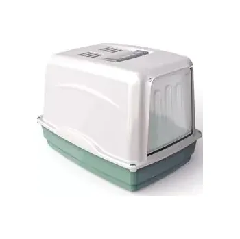 Toaleta pro kočku WC kočka Vicky kryté s filtrem, 54x39x39cm-zelená