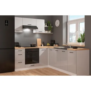 Kuchyňská linka Rohová kuchyň Junona 4, levá, 200x220 cm, bez pracovní desky, bí