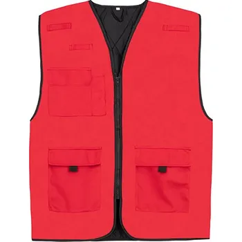 Pánská vesta Korntex Polstrovaná multifunkční pracovní vesta a Kiel CO2 neutrální Barva: red, Velikost: 4XL G_KX166