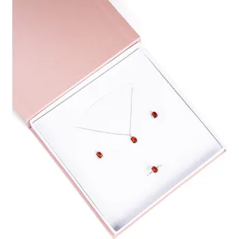 Souprava šperků 7 Angelic Eyes Stříbrná souprava z oválného jantaru