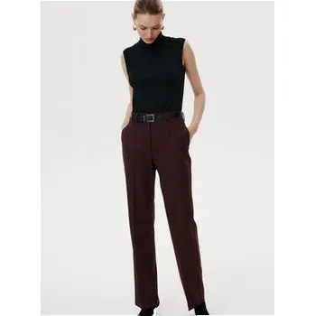 MARI PRETI Společenské kalhoty Serene Bordó Slim Fit XS