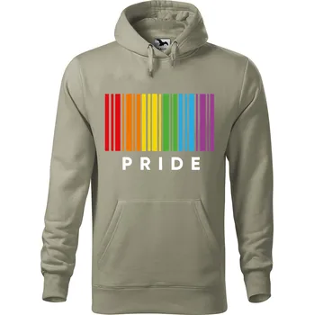 Pánská mikina Pánská mikina s potiskem Pride pruhy Velikost (muž): L, Vyberte barvu: Světlá khaki
