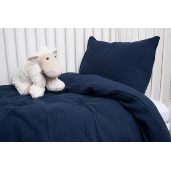 Povlečení Podpěrová s.r.o. Mušelínové povlečení do dětské postýlky NAVY Velikost: 90x135 cm, 40x60 cm N