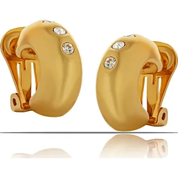 Náušnice Colibra Půlkruhové klipsové náušnice s krystaly Preciosa z kolekce Classic – pozlacené